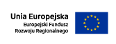 Logotyp Europejskiego Funduszu Rozwoju Regionalnego. Z lewej strony napis Unia Europejska Europejski Fundusz Rozwoju Regionalnego. Po prawej stronie flaga Unii Europejskiej: 12 żółtych gwiazdek tworzących okrąg na granatowym tle